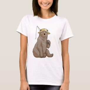 Bear at Fishing with Fishing rod T-Shirt