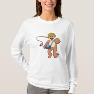 Bear at Fishing with Fishing rod T-Shirt