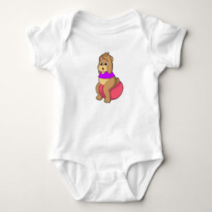 Bear at Fitness with Exercise ball.PNG Baby Bodysuit