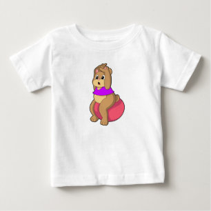Bear at Fitness with Exercise ball.PNG Baby T-Shirt