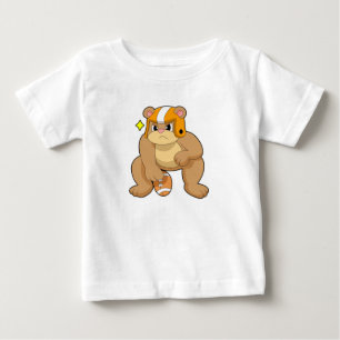Bear at Football Sports Baby T-Shirt