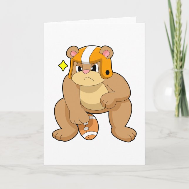 Bear at Football Sports Card (Front)