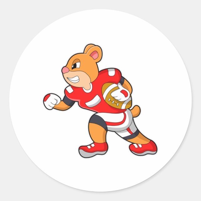 Bear at Football Sports Classic Round Sticker (Front)