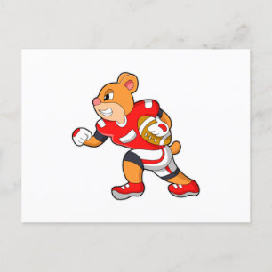 Bear at Football Sports Postcard