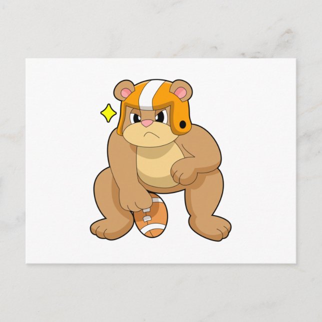 Bear at Football Sports Postcard (Front)