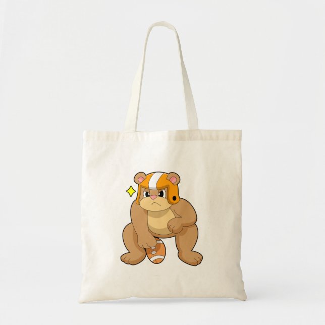 Bear at Football Sports Tote Bag (Front)