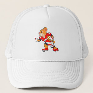 Bear at Football Sports Trucker Hat