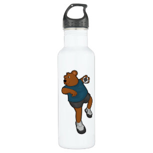 Bear at Handball player with Handball 710 Ml Water Bottle