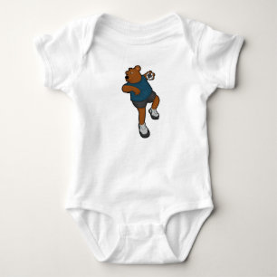 Bear at Handball player with Handball Baby Bodysuit