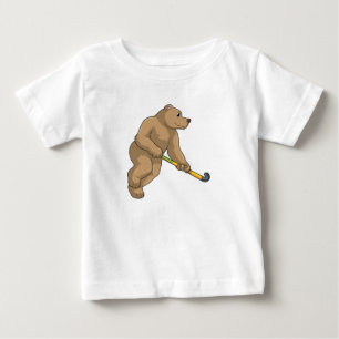 Bear at Hockey with Hockey bat Baby T-Shirt