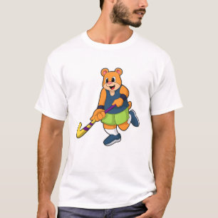 Bear at Hockey with Hockey bat T-Shirt