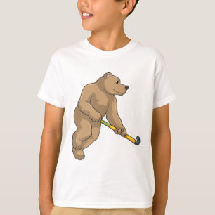 Bear at Hockey with Hockey bat T-Shirt