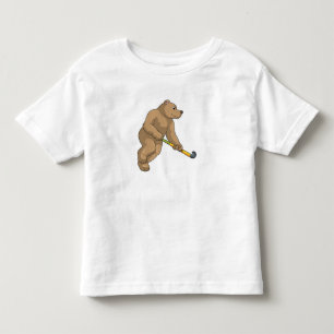 Bear at Hockey with Hockey bat Toddler T-Shirt
