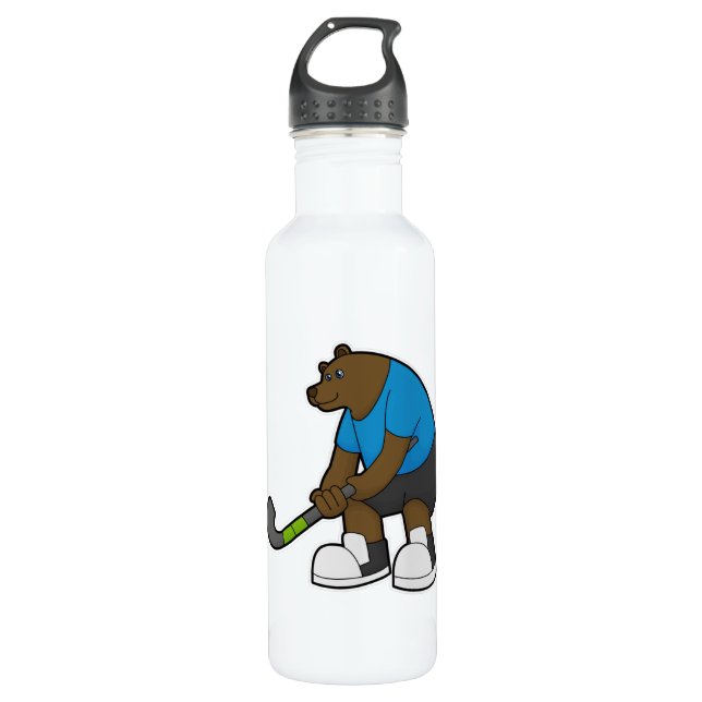 Bear at Hockey with Hockey stick 710 Ml Water Bottle (Front)