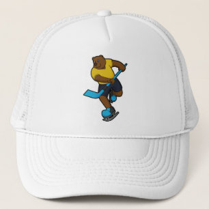 Bear at Ice hockey with Ice hockey stick Trucker Hat
