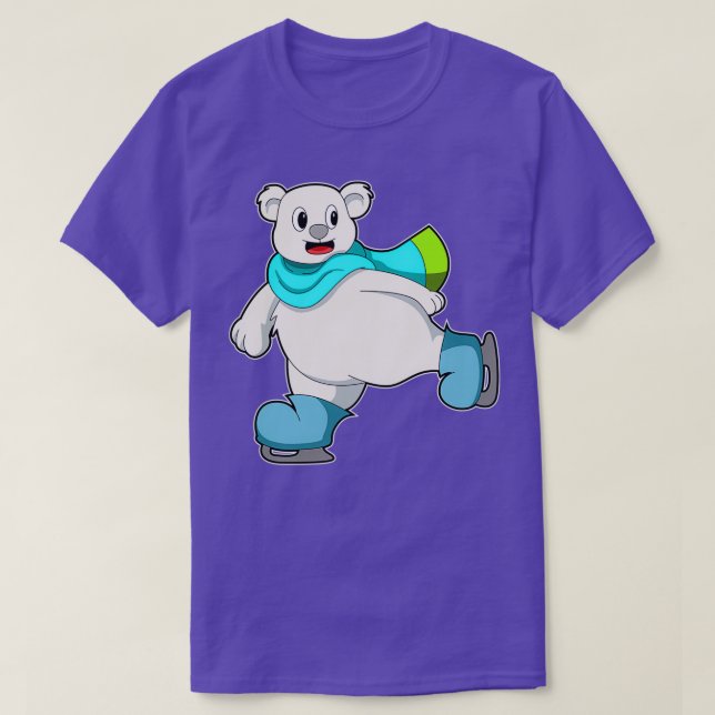 Bear at Ice skating with Ice skates 2 T-Shirt (Design Front)