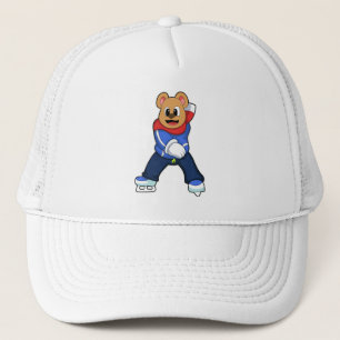 Bear at Ice skating with Ice skates Trucker Hat