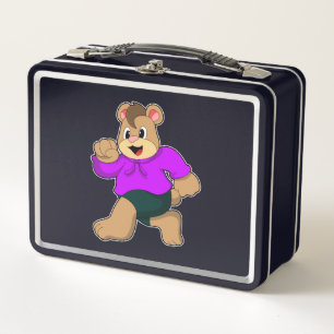Bear at Running Metal Lunch Box