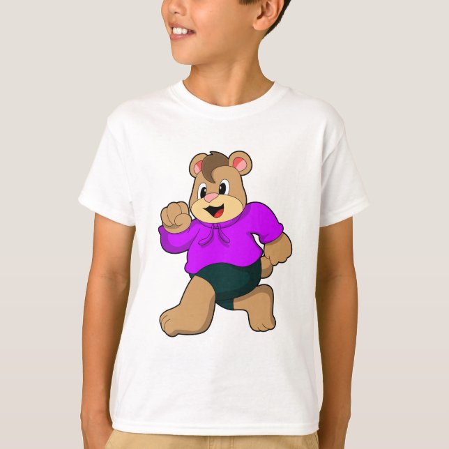 Bear at Running T-Shirt (Front)