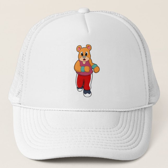 Bear at Running Trucker Hat (Front)