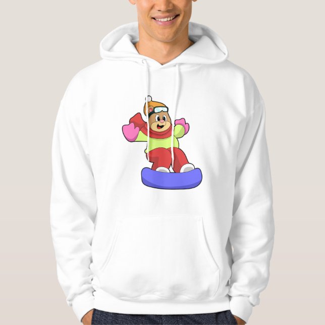 Bear at Snowboarding with Snowboard Hoodie (Front)