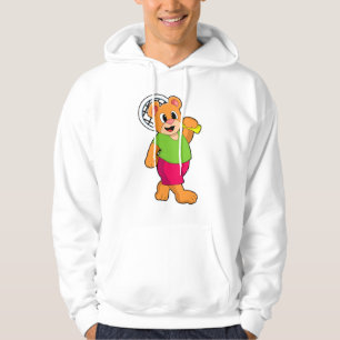 Bear at Tennis with Tennis racket Hoodie