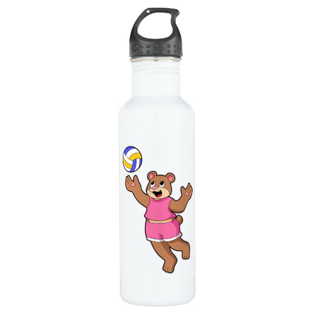 Bear at Volleyball Sports 710 Ml Water Bottle (Front)