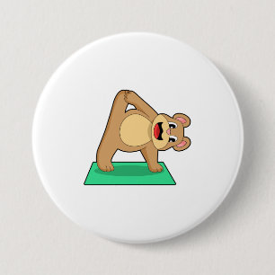 Bear at Yoga Fitness 7.5 Cm Round Badge