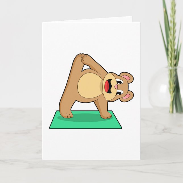 Bear at Yoga Fitness Card (Front)