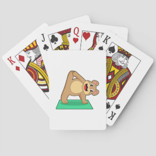 Bear at Yoga Fitness Playing Cards