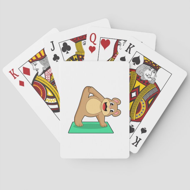 Bear at Yoga Fitness Playing Cards (Back)