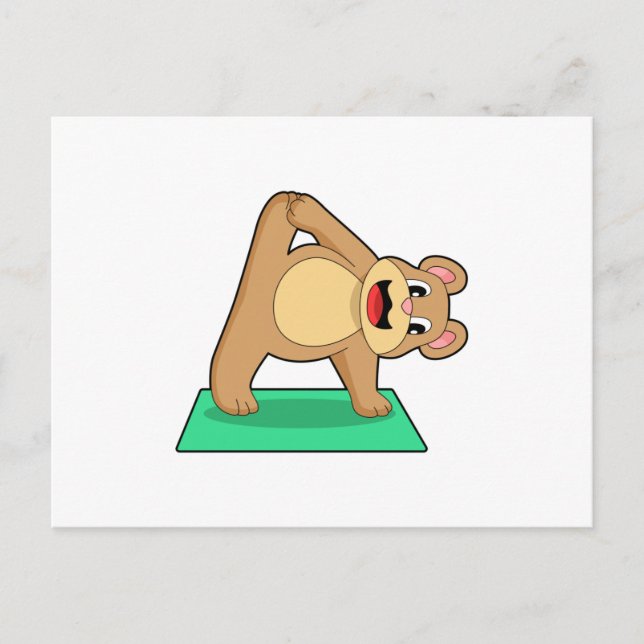 Bear at Yoga Fitness Postcard (Front)