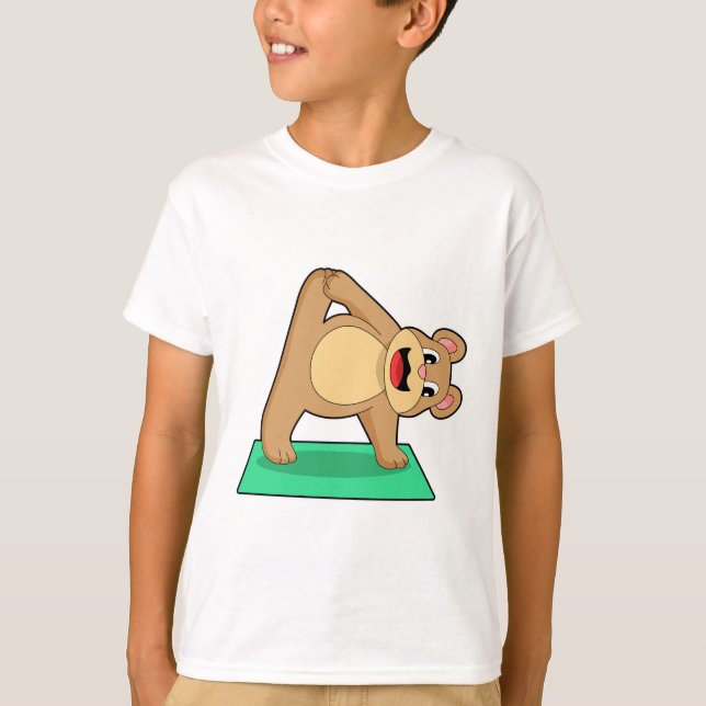 Bear at Yoga Fitness T-Shirt (Front)