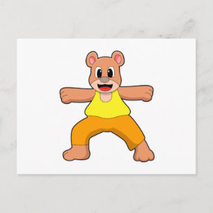 Bear at Yoga in Standing Postcard
