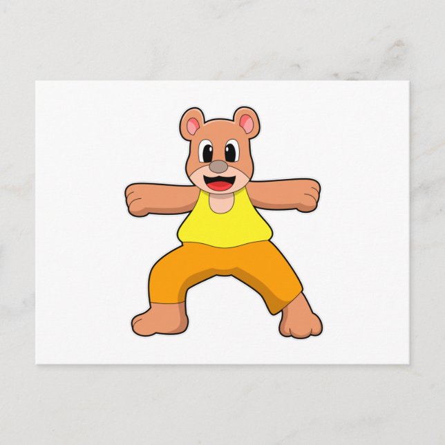 Bear at Yoga in Standing Postcard (Front)