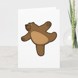 Bear at Yoga Stretching exercise Card