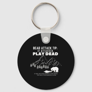 Bear Attack Tip Funny Camping Hiking Outdoor Adven Key Ring