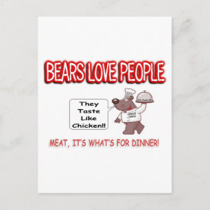 Bear Aware Humour Postcard