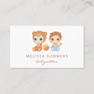 Bear Baby Boy Babysitter Child Care Business Card