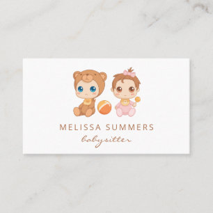 Bear Baby Girl Babysitter Child Care Business Card