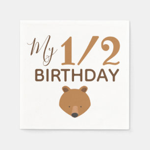 Bear Baby Half Birthday Napkin