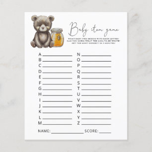 Bear Baby Item Game. Baby Shower Game