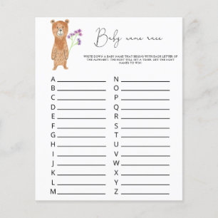 Bear - Baby name race game