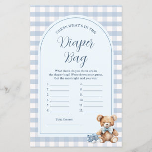 Bear Baby Shoes Gingham What's in Diaper Bag Game