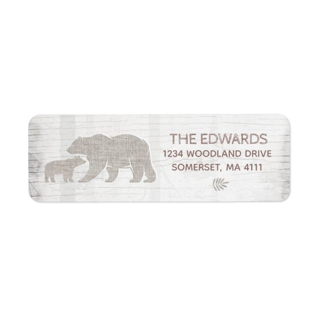 Bear Baby Shower Address Labels Adventure Shower (Front)