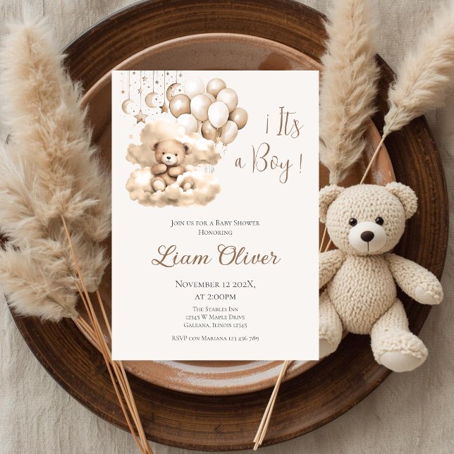  Bear Baby Shower Boy invitation (Creator Uploaded)