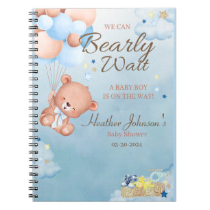 Bear Baby Shower Boy Notebook