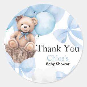 Bear Baby Shower  Classic Round Sticker