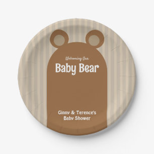 Bear Baby Shower - Cute Classy Pregnancy Shower  Paper Plate