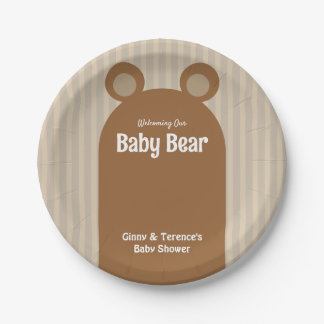 Bear Baby Shower - Cute Classy Pregnancy Shower  Paper Plate